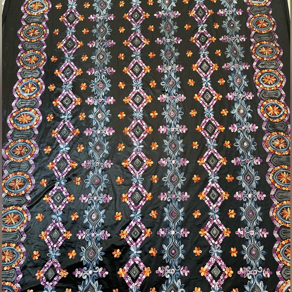 5 Yards of Embroidered Stretch Velvet Brand New!